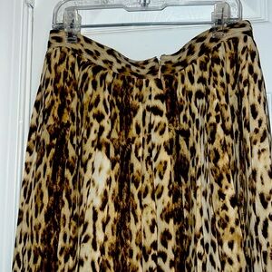 J. Crew Pleated Midi Skirt Metallic Leopard New